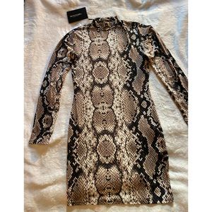 Mini snake skin print dress